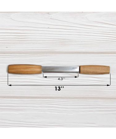 BeaverCraft DK2s Draw Knife with Leather Sheath - Woodworking Tool for Whittling and Carving - Buy Online on GoSupps.com