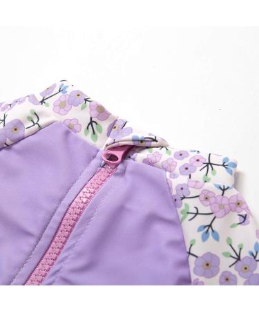 BONVERANO Baby Girls Swimsuit | Long-Sleeve Zipper One Piece Swimwear | UPF 50+ Sun Protection | Lavender 3-6 Months - Buy Online on GoSupps.com