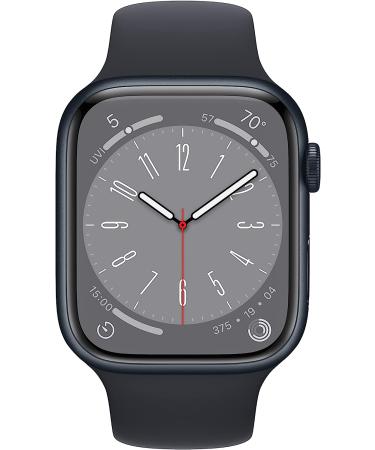 Apple Watch Series 8 GPS 45mm Smart Watch Midnight Aluminum Case Midnight Sport Band - S/M - Fitness Tracker, Blood Oxygen, ECG, Always-On Retina Display, Water Resistant - Buy Online on GoSupps.com