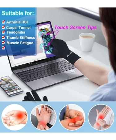 Buy Copper Arthritis Gloves with Touchscreen Tips | Full Finger Compression for Pain Relief | Carpal Tunnel Inflammation & Joint Swelling | Unisex Small Size - Buy Online on GoSupps.com