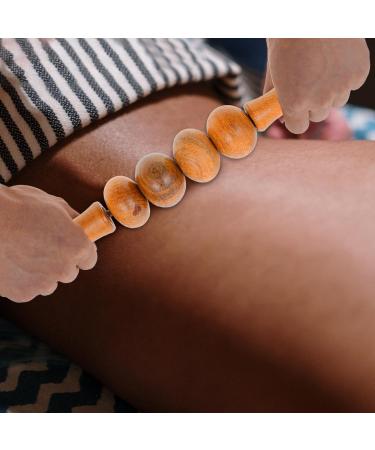Premium Wooden Massage Device - Acupuncture Sticks Muscle Roller & Wrist Bandage for Ultimate Relaxation | Gym & Home Use - Buy Online on GoSupps.com