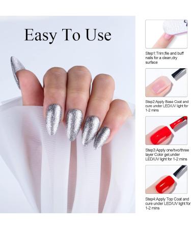 Gel Nail Polish 1 Pcs Platinum Black Silver Color Gel Polish Soak Off LED Long-Wear Mirror Shine Essential Nail Gel Salon Manicure Design DIY at Home Gift for Women 0.5 Fluid Ounces - Buy Online on GoSupps.com