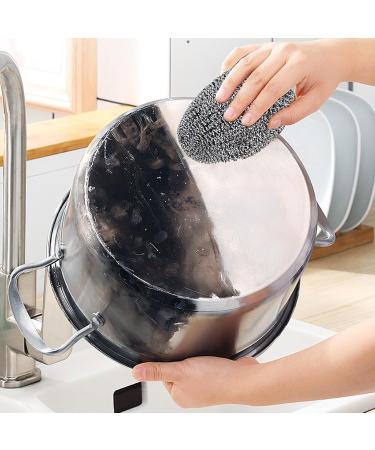 6 Pack Stainless Steel Scrubber - Scrubbing Scouring Pad Steel Wool Scrubber Stainless Steel Scourer for Kitchens Bathroom and More - Buy Online on GoSupps.com