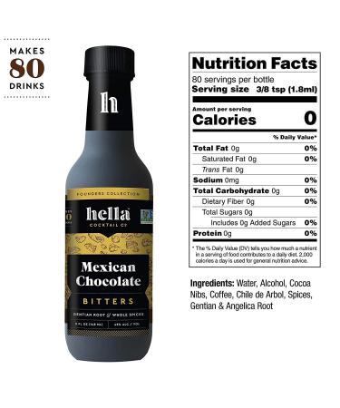 Hella Cocktail Co. Mexican Chocolate Bitters - 5 Fl Oz | Craft Cocktail Flavor Enhancer - Buy Online on GoSupps.com