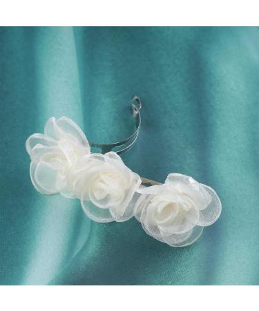 Inilbran Vintage Flower Hair Clips Rose Flower Hair Barrettes Lace Tulle Flower Hairclips Flower Wedding Hair Clips Decorative Hair Accessories for Women and Girls Headdress Champagne - Buy Online on GoSupps.com