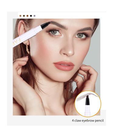 Long-Lasting Waterproof Eyebrow Pen - Smudge-Proof Dark Brown Liquid Makeup for Women | Tilted-Pronged Tip for Natural Eyebrows - Buy Online on GoSupps.com