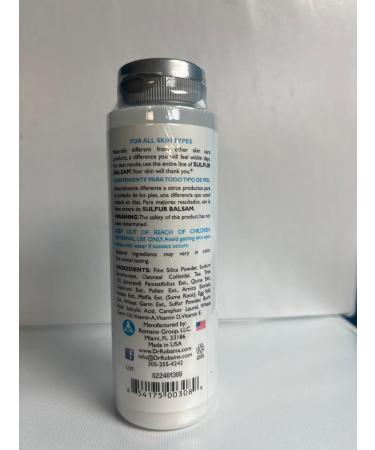 Dr. Robaina Sulfur Balsam Body Powder - Triple Action Skincare for Men & Women | Soothes Refreshes & Protects Sensitive Skin - Natural Ingredients (5.5 oz - Buy Online on GoSupps.com