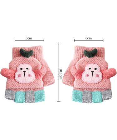 Aohhy Kids Winter Cartoon Knitted Half Finger Gloves - Red | 1-5 Years - Buy Online on GoSupps.com