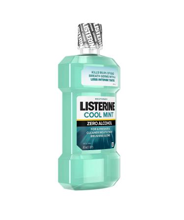 Listerine Zero Alcohol Mouthwash 500ml - Cool Mint Flavor | Alcohol-Free Oral Care for Bad Breath - Buy Online on GoSupps.com