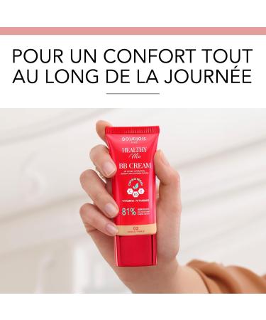 Bourjois Healthy Mix 01 Ivoire BB Cr me Fond de teint en cr me Couvrance et hydratation toute la journ e Vitamines C E et B5 Formule clean et vegan 30 ml 01 Ivory - Buy Online on GoSupps.com
