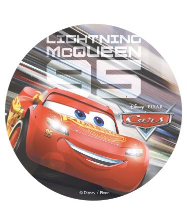 Dekora - Lightning McQueen Birthday Cake Topper Edible Disc - 20 Cm