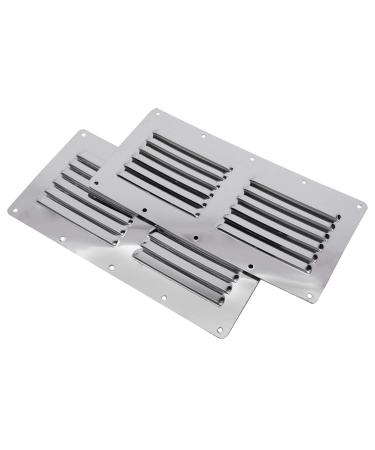 YaeMarine Stainless Steel 2-Pack 4-1/2" x 9" Stamped Louvered Vent Rectangular Boat Marine Yacht Vent Cover Hardware Fitting