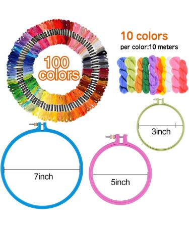 Jupean Embroidery Punch Needle Kit for Beginners - 156 PCS Punch Needle Tool, Embroidery Hoops, Thread, Needles - Buy Online on GoSupps.com