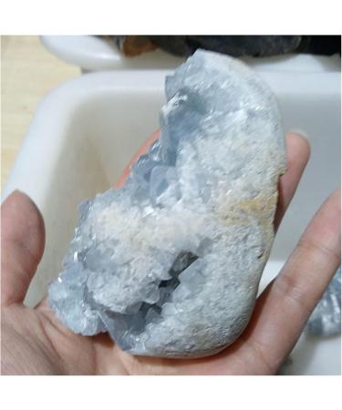 Natural Crystal Rough 390g Natural Rough Blue Crystal geode Cluster Specimen raw Gemstone Quartz Hole Cluster fengshui Decor - Buy Online on GoSupps.com