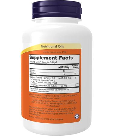 Now Foods Evening Primrose Oil 1000 mg - 90 Veggie Softgels for Hormonal Balance - Buy Online on GoSupps.com