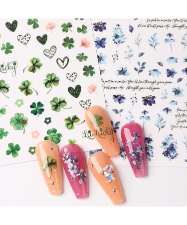 10 Sheets 3D Flower Nail Art Stickers - Tropical Plants Mandala Leaf Decals for Women and Girls - Buy Online on GoSupps.com