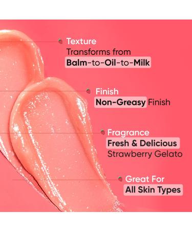 D & K Strawberry Dew Cleansing Balm | Non-Greasy Makeup Remover | Smooth & Dewy Skin | 70ml | All Skin Types - Buy Online on GoSupps.com