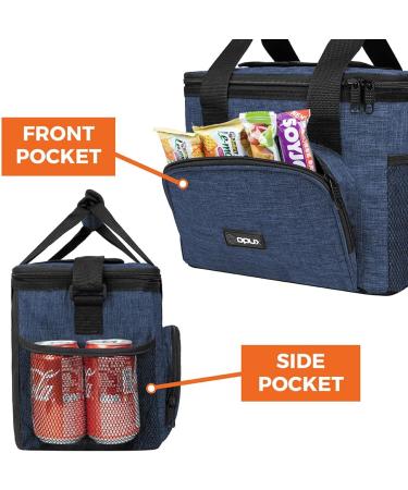 OPUX Insulated Small Cooler Bag for Travel - Heather Navy | Leakproof Lunch Bag Box for Camping, Beach, Work | Collapsible Lunch Pail - Fits 16 Cans - Buy Online on GoSupps.com