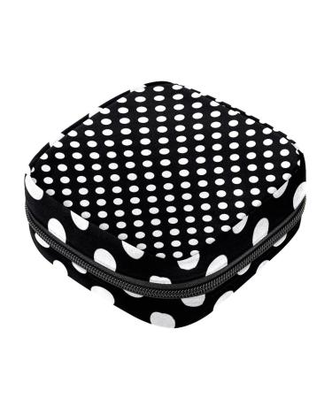 Polka dot black and white pattern napkin-storage pocket portable period bag for women teenage girls menstrual cup bags sitting holder holder holder