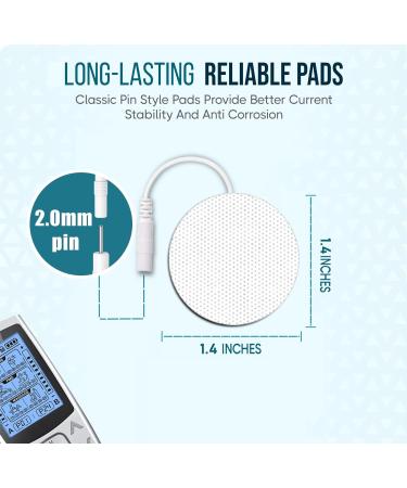 20 Pack 1.4'' Round Reusable TENS Unit Replacement Pads for AUVON TENS 7000 & HealthmateForever - Compatible with EMS Muscle Stimulator - Electrode Pads for Pain Relief - Buy Online on GoSupps.com