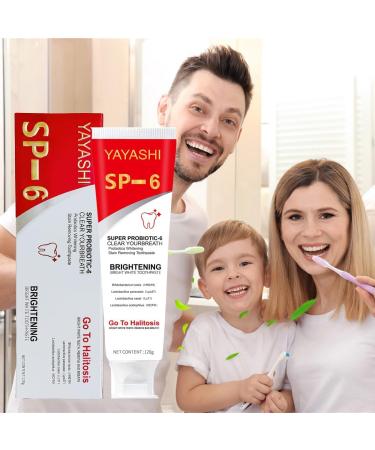SP-6 Ultra Whitening Toothpaste - Probiotics Bright White Promotes Healthy Teeth & Fresh Breath Stain Removal Formula - Buy Online on GoSupps.com