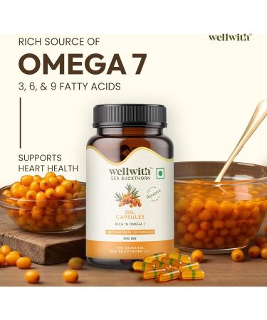 (Ayuzera Sea Buckthorn Berry Oil Vegan Omega 7 500mg 30 Softgels Capsules (Pack of 1) 15-Day Supply| Rich in Omega 3 6 7 & 9 for Muscle Bone Heart & Skin 1 Count (Pack of 1) - Buy Online on GoSupps.com