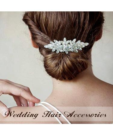 Sooshin Bridal Hair Comb - Crystal Wedding Headpiece for Bride and Bridesmaids in Silver - Buy Online on GoSupps.com