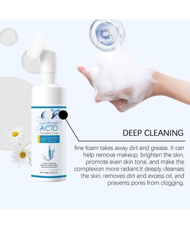 Hyaluronic Acid Foam Facial Cleanser - Gentle Deep Cleaning Moisturizing & Hydrating Anti-Wrinkle Remove Dirt & Oil Unclog Pores(1PCS) - Buy Online on GoSupps.com