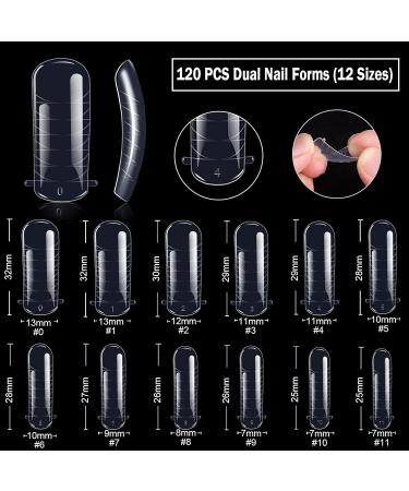 120-Piece Nail Shapes Set for Polygel Nails - Dual-Ended Brush Nail Tips & Files - International Shipping Available - Buy Online on GoSupps.com