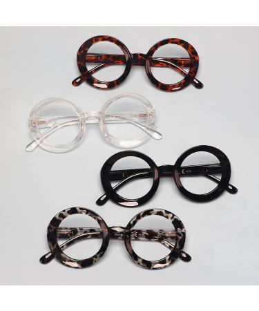 LUR Oversized Round Reading Glasses for Women - 4 Pack Large Frame +1.50 - Stylish & Comfortable Readers in Multiple Colors - Buy Online on GoSupps.com