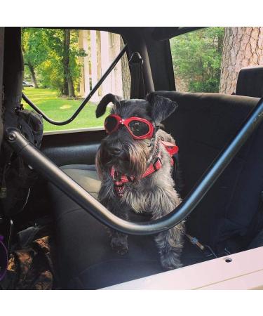 Petleso Dog Glasses - Stylish Waterproof UV Protection Sunglasses for Small/Medium Dogs - Windproof Eye Safety - Red - Buy Online on GoSupps.com