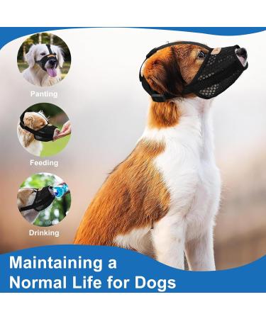 SIMDAO Muzzle for Dogs Protection Muzzle with Adjustable Straps Comfortable & Breathable Prevent Eating Biting and Chewing Allows Panting and Drinking Durable Black Dog Mouth Cover Black XXL - Buy Online on GoSupps.com