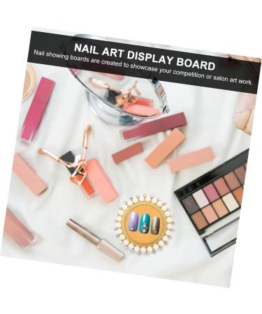 Mikinona Nail Display Board Nail Showing Board Nail Color Mixing Plate Nail Polish Plate Nail Art Manicure Nail Building Gel Nail Gel Nail Tips Display Holder Zinc Alloy Nail Plate Cosmetic 7.9X7.9X1.2CM Golden - Buy Online on GoSupps.com
