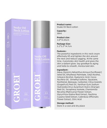 GROEI Firming Neck Cream | Neck Lotion for Tightening and Firming Smoothes Neck Wrinkles Naturally Gentle with Hyaluronic Acid and Plant Oils - Buy Online on GoSupps.com