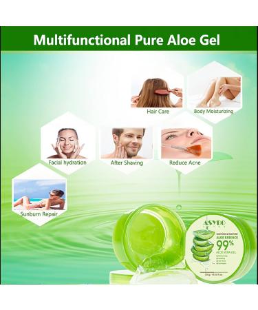 ASYBO 300 ML Aloe Vera Gel 99% Organic Pure Aloe Vera Hydrating Moisturizer Natural Aloe Cream for Dry Skin Sunburn Acne - Buy Online on GoSupps.com
