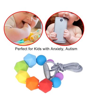 Safe & Vibrant Baby Teething Chew Necklace | Food Grade Silicone Teether - Style 1 - Buy Online on GoSupps.com