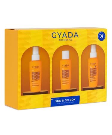GYADA COSMETICS GYADA COSMETICS SUN & GO BOX Set consisting of shampoo sun oil and SPF10 heat-protective liquid protects against sun chlorine wind and salt with plant proteins 3 x 100 ml