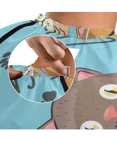 Waterproof Barber Cape - Cute Cartoon Cat & Cheetah Haircut Bib for Men & Unisex | Best Quality Hair Cutting Cape - Buy Online on GoSupps.com