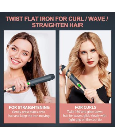 Dual Voltage 2 in 1 Hair Straightener & Curler - Adjustable Temp Flat Iron for All Hair Types | International Shipping - Buy Online on GoSupps.com
