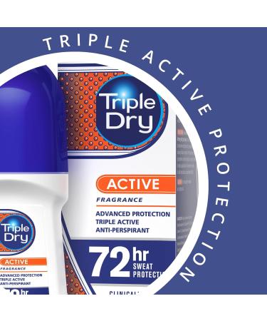 Triple Dry Men Active Fragrance Anti-Perspirant Roll On 50ml | 72-Hour Protection - Male Active Formula - Buy Online on GoSupps.com