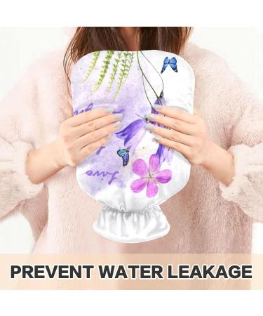 Naanle Hot Water Bottle with Butterfly Lavender Cover | 1L Heat & Cold Therapy for Back Pain Relief Hand & Foot Warmer - Buy Online on GoSupps.com