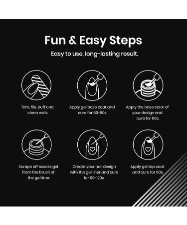 beetles Gel Polish Nail Art Liner Gel Polish Set- 2 Popular Black White Colours Nail Art Polish Gel Art Paint for Swirl Nails Built Thin Brush in Gel Pens UV Soak off Gifts for Girls-CL209 - Buy Online on GoSupps.com