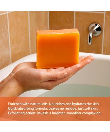 Turmeric Scrub Kojic Acid Skin Lightening Soap for Dark Spots Brightening Inside Thighs Bikini Area Natural Facial Exfoliation - Buy Online on GoSupps.com