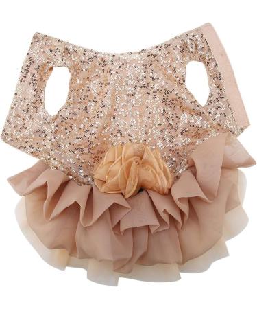 Sequin Silky Tutu Dog Dress Princess Costume - L Gold - Buy Online on GoSupps.com