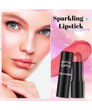 Shop High Shine Glitter Diamond Lipstick - Long Lasting Waterproof Moisturizer with Shimmer Metallic Finish | Coral Luster 05# | International Shipping Available - Buy Online on GoSupps.com