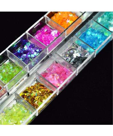 Shop Angoter 1 Set Nail Glitter - 12-S Mixed ICE Mylar Shell Foils for Stunning 3D Nail Art | International Shipping Available - Buy Online on GoSupps.com