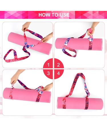 Buy 2-Piece Yoga Mat Set with Adjustable Carrying Strap | Cotton Yoga Belt for Pilates Stretching & Fitness - International Shipping Available - Buy Online on GoSupps.com