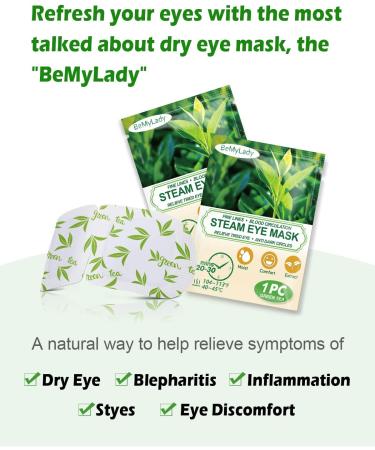 Heated Eye Mask for Fast Dry Eye Relief - 16 Pack Self-Heating Eye Masks - Travel Ready Eye Treatment - Green Tea Scent - Buy Online on GoSupps.com