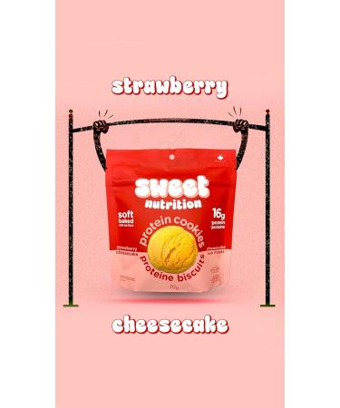 Sweet Nutrition Protein Cookies Strawberry Cheesecake High Protein Gluten Free Low Carb (6 bags/box) - Buy Online on GoSupps.com