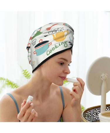 Kitchen Doodle Microfiber Hair Towel - Soft Super Absorbent Quick Dry Wrap for Long Curly & Thick Hair - Coral Velvet - Buy Online on GoSupps.com